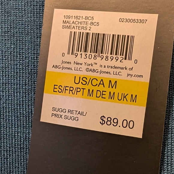 Jones NY tunic sweater (M) NWT - Picture 5 of 5